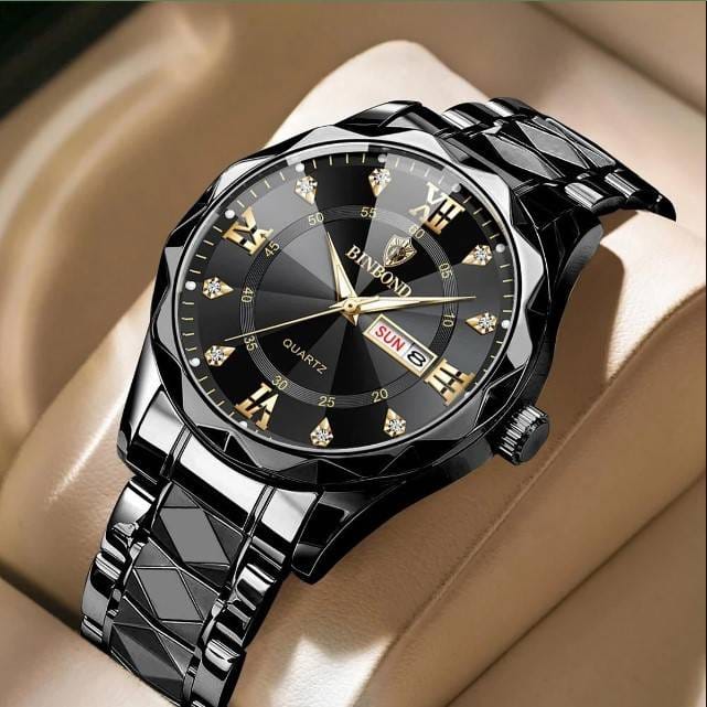 Binbon Luxury Watch (full black44) (১বছর গ্যারান্টি)