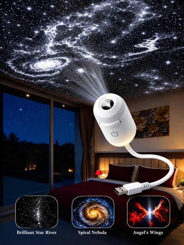 Galaxy Projector Night Light with  Sliding Projection Films (২ বছরে গ্যারান্টি)
